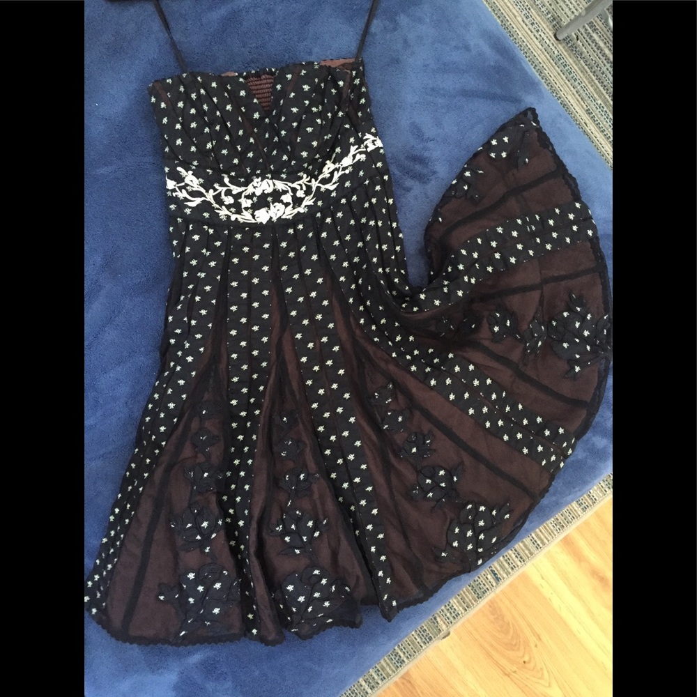 Anthropologie Lithe Glass Of Champagne dress